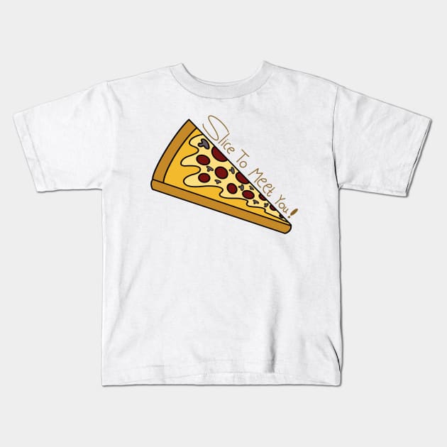 "Pizza Perfection: Slice to Meet You! Unleash the Flavorful Fun in Every Bite!" Kids T-Shirt by Pixelzone